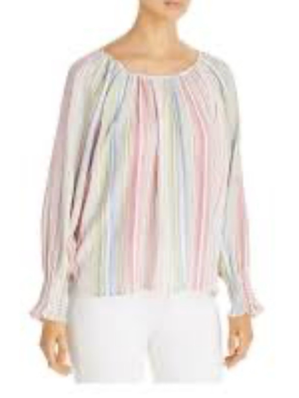 Tommy Bahama Multicolor Striped Peasant Blouse M Boho Coastal Resort Top 0281
